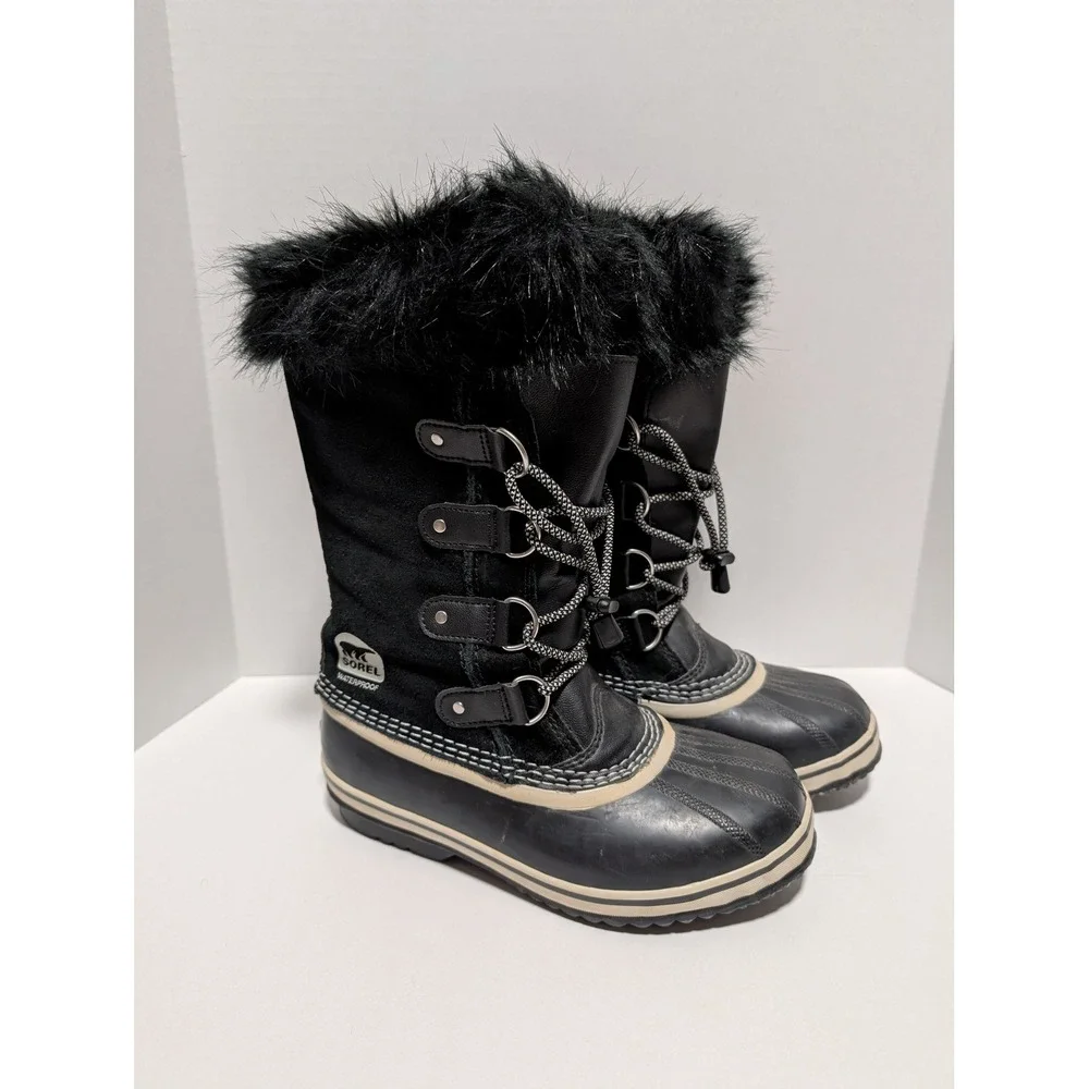 Sorel Women's Joan of Arctic Black‎ Waterproof Winter Snow Duck Boots Size 5